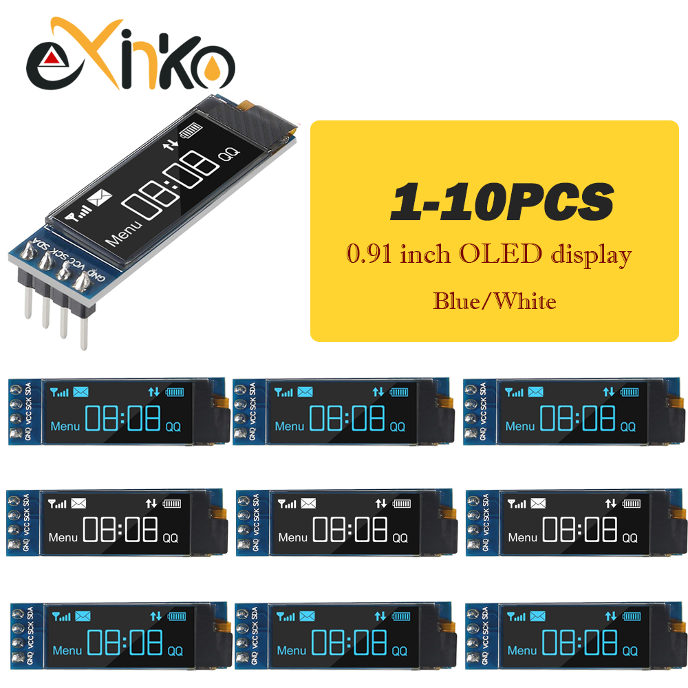 Lcd 1602 - 1-10 шт. 0,91-дюймовый OLED-дисплейный модуль, белый/синий