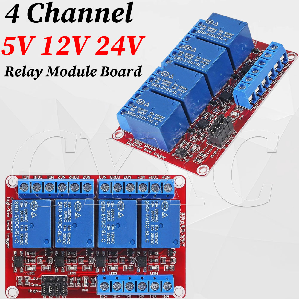 Relay Module 4 Channel - 4-канальный релейный модуль 5 В, 12