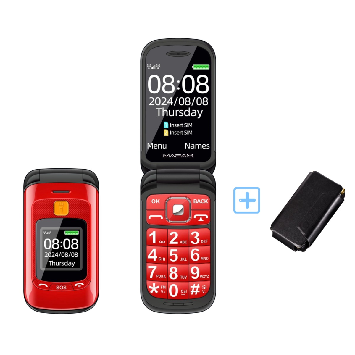 Tft Display 2.4 - Mafam F899 Старший флип-телефон с двумя