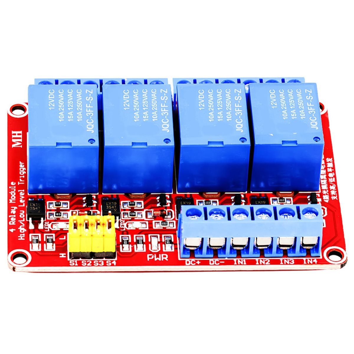 Модуль реле A49T на 4 канала,  – обзор и цена Relay Module 4 Channel