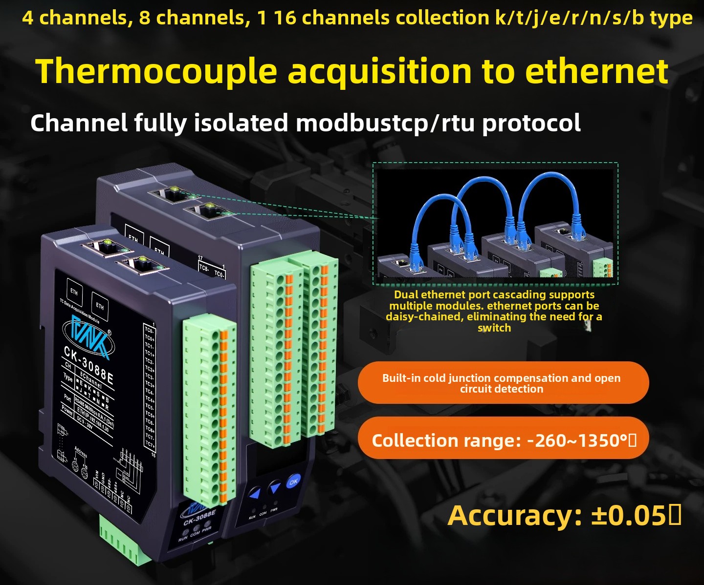 8-канальный полностью изолиров – обзор и цена Thermocouple Module K Type
