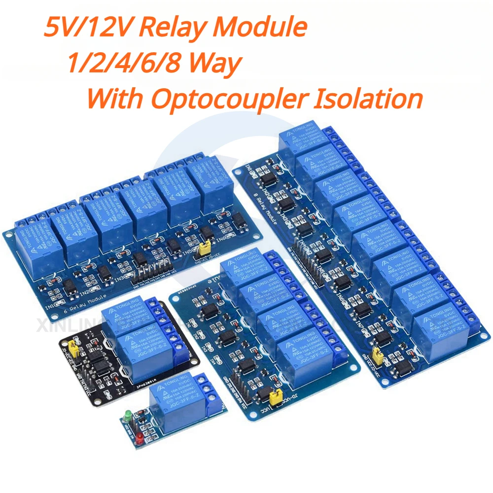 Модуль реле 5/12В на 1/2/4/6/8 – обзор и цена Relay Module 4 Channel