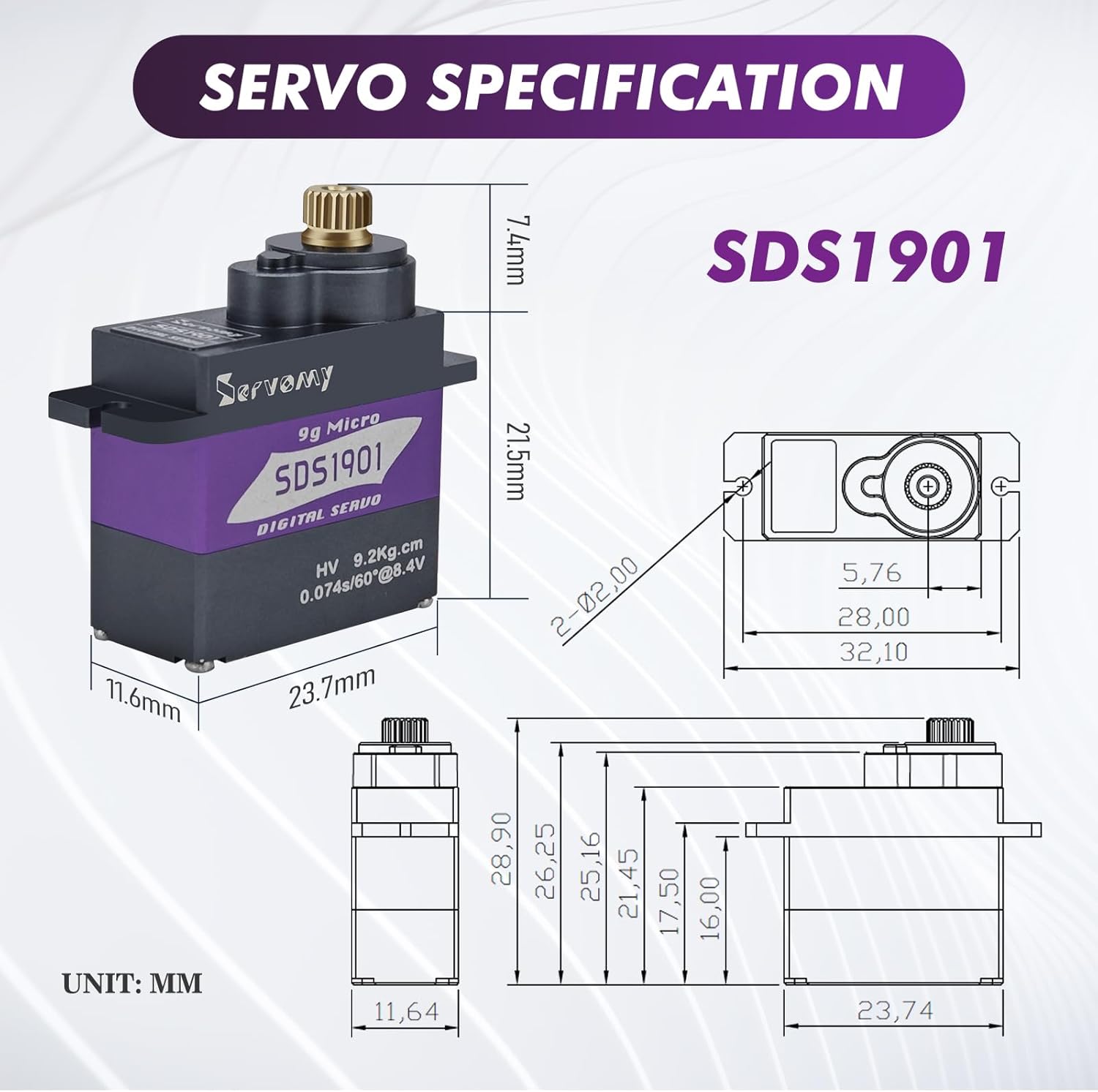 SERVOMY-SDS1901 Цифровой 9G ми – обзор и цена Servo Sg90
